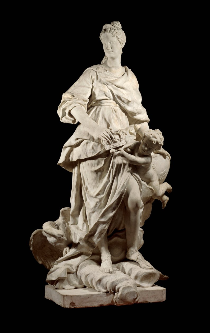 Portret Marii Lescszinskiej, królowej Francji (Leczinska, Lescszinka lub Leszinka) (1703-1768) Królowej Francji w rzeźbie marmurowej Junon autorstwa Guillaume Coustou (1677-1746) 1725 okolice Paryża, Musee du Louvre autorstwa Guillaume I Coustou