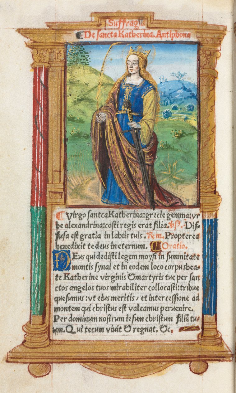 Drukowany Księga Godzin Korzystanie z Rzymu: fol. 109v, św. Katarzyna, 1510. autorstwa Guillaume Le Rouge