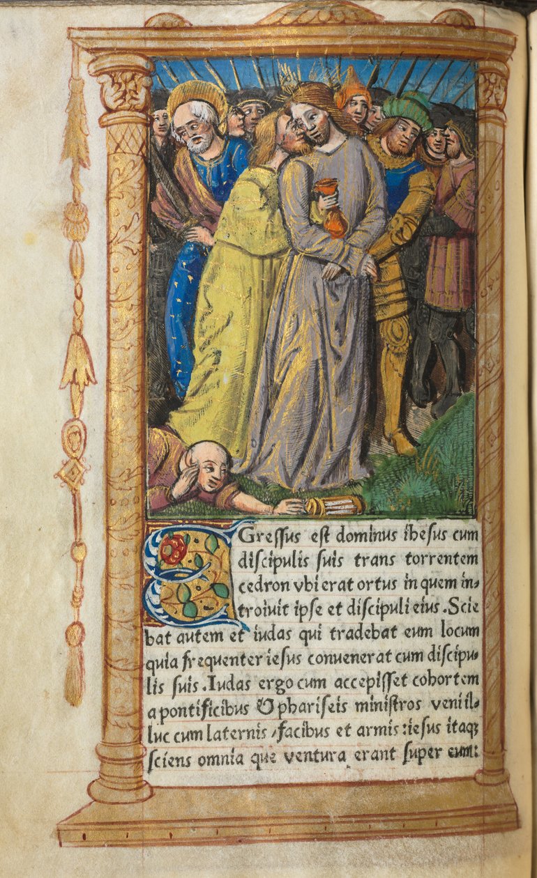 Drukowany Księga Godzin Korzystanie z Rzymu: fol 20v, Chrystus w Getsemani, 1510. autorstwa Guillaume Le Rouge