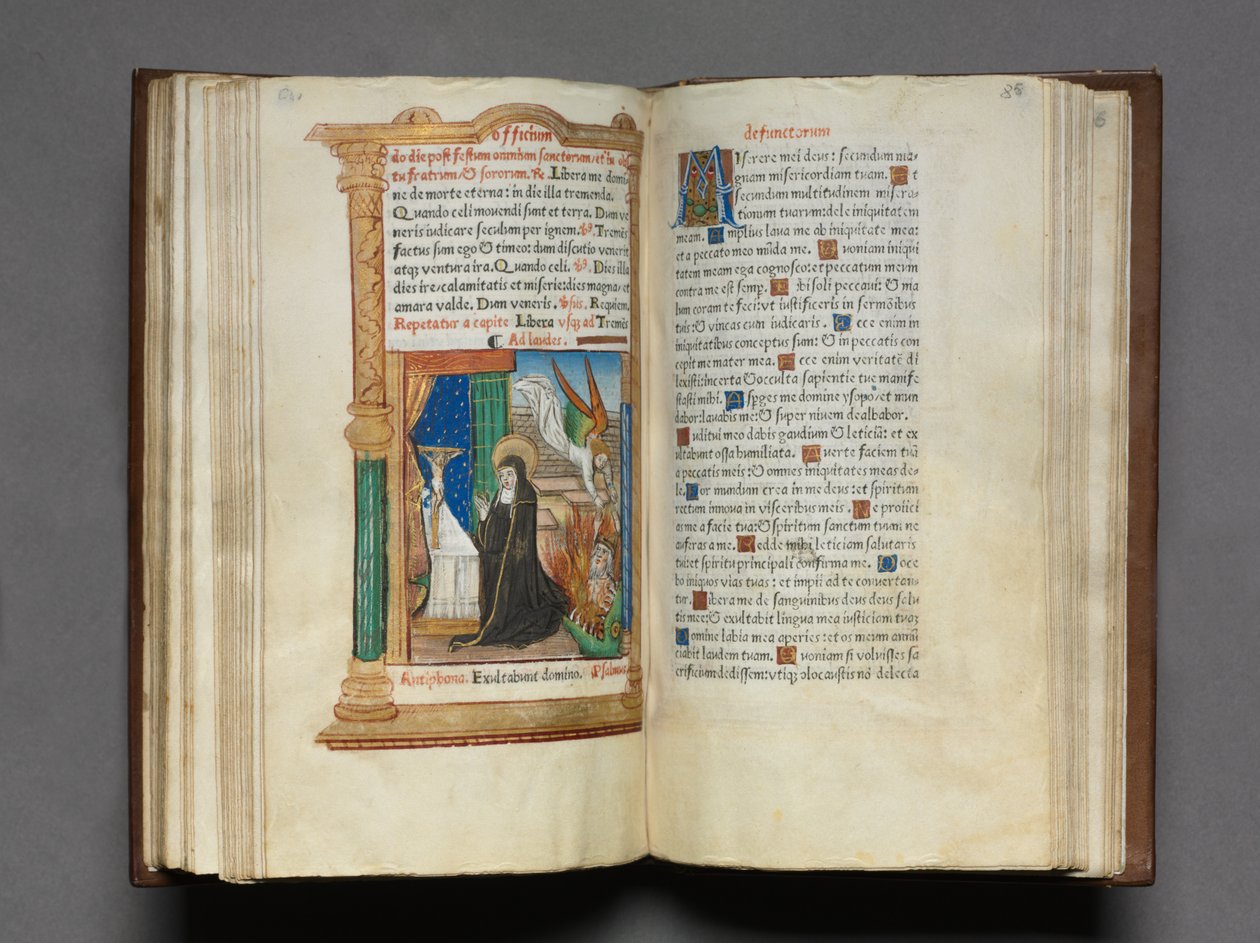 Drukowany Księga Godzin Korzystanie z Rzymu: fol. 85r, zakonnica dominikanka, 1510. autorstwa Guillaume Le Rouge