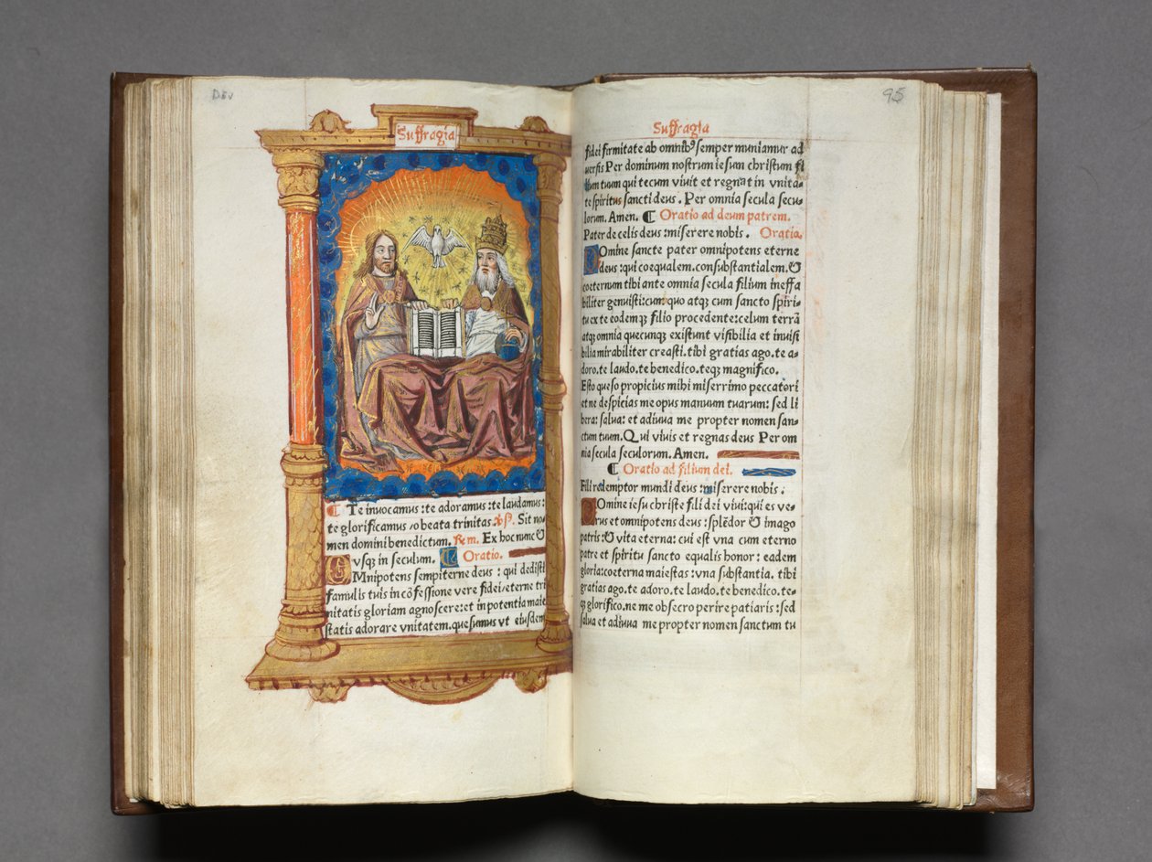 Drukowany Księga Godzin Korzystanie z Rzymu: fol. 95r, Trójca Święta, 1510. autorstwa Guillaume Le Rouge