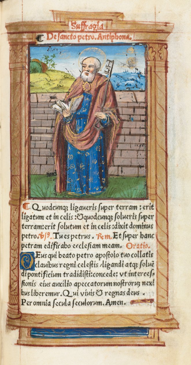 Drukowany Księga Godzin Korzystanie z Rzymu: fol. 99r, Św. Piotr, 1510. autorstwa Guillaume Le Rouge