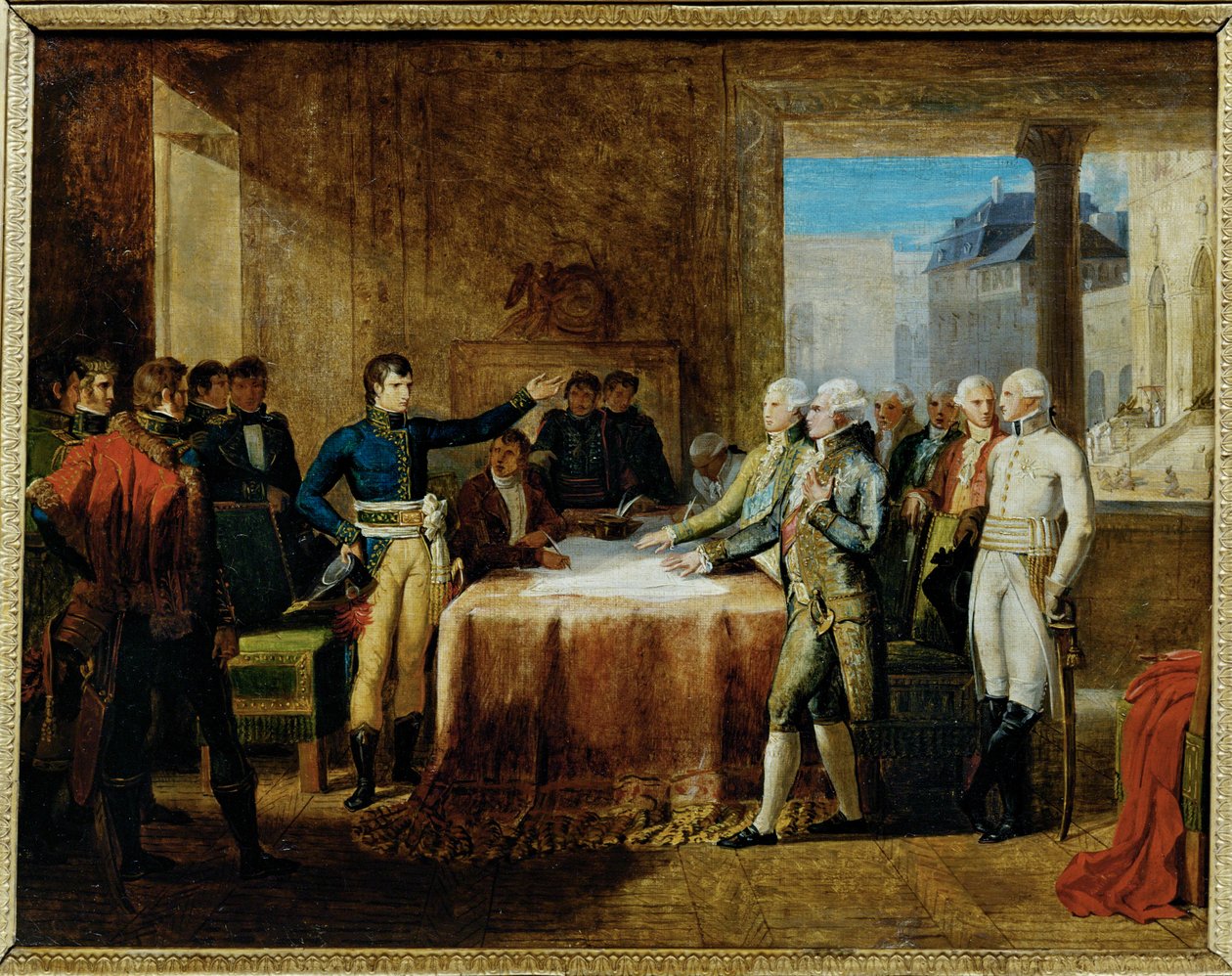 Preliminaria pokoju podpisanego w Leoben w dniu ... (obraz na płótnie) autorstwa Guillaume Lethiere
