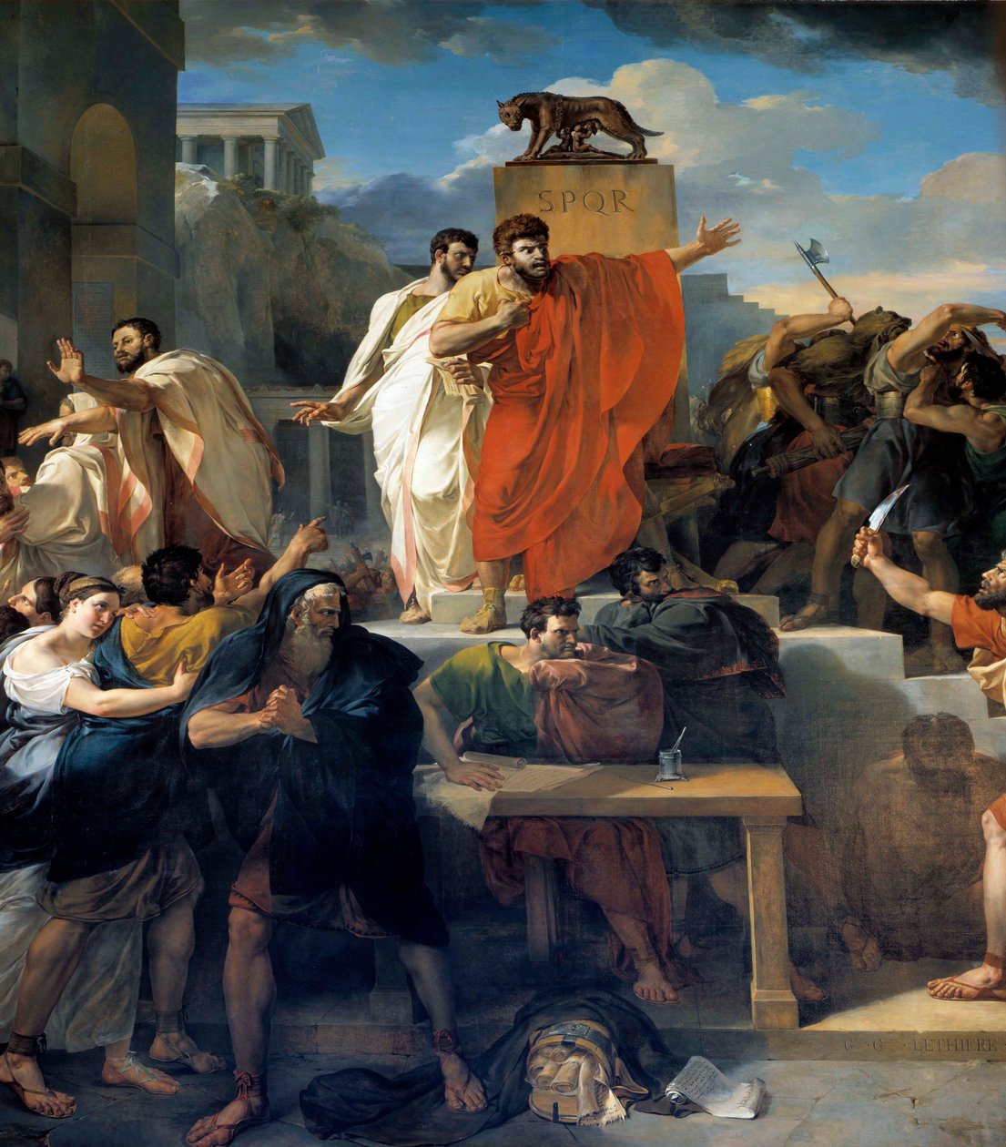 Śmierć Wirginii W 449 rpne Appius Klaudiusz, decemwir za czasów Republiki Rzymskiej, twierdzi, że Virginia (Verginia) jest córką centuriona Wirginiusza (Verginius), w której jest zakochany, podobnie jak jego niewolnik. Nadużywa swojej mocy, zmusza ją do za autorstwa Guillaume Lethiere