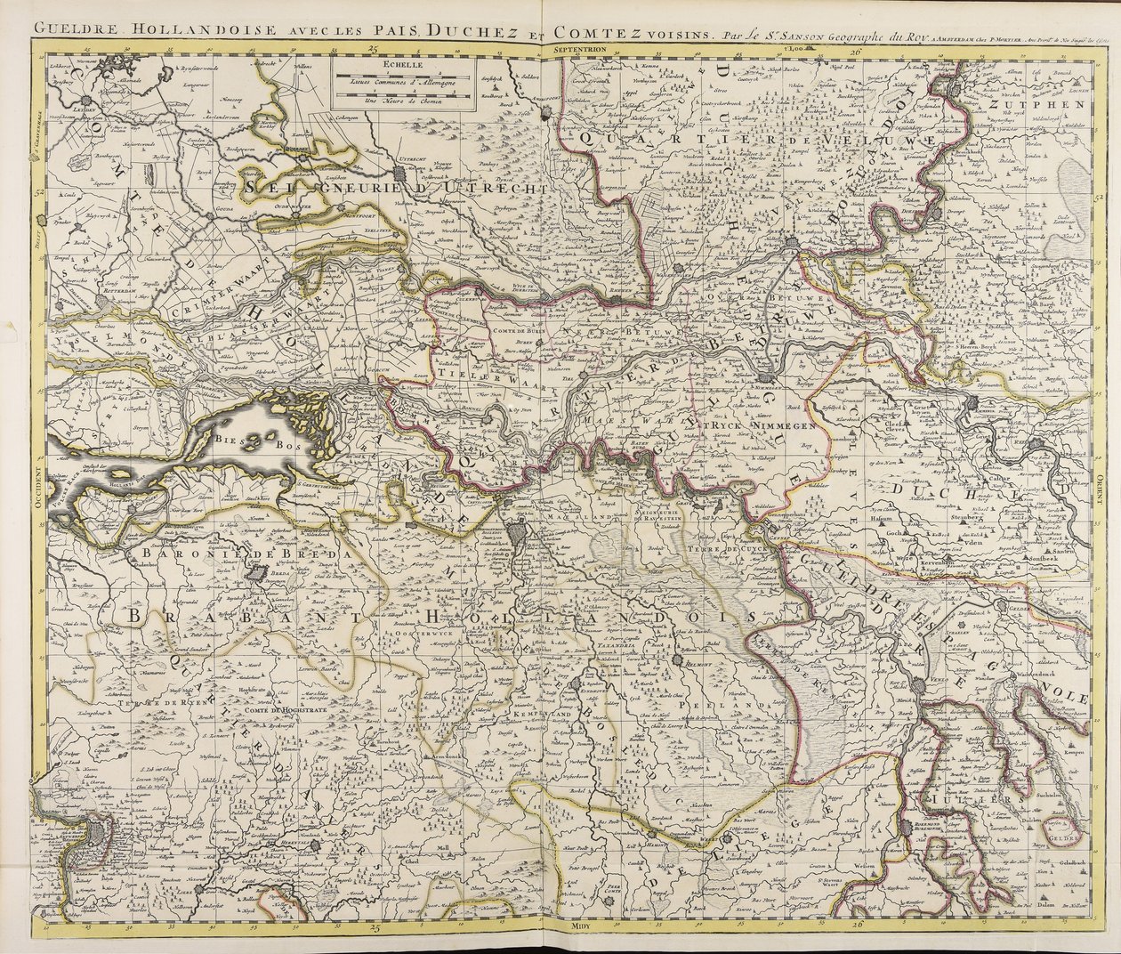 Gueldre hollandoise avec les pais, duchez et comtez voisins / par le sr. Sanson geographe du roy autorstwa Guillaume Sanson
