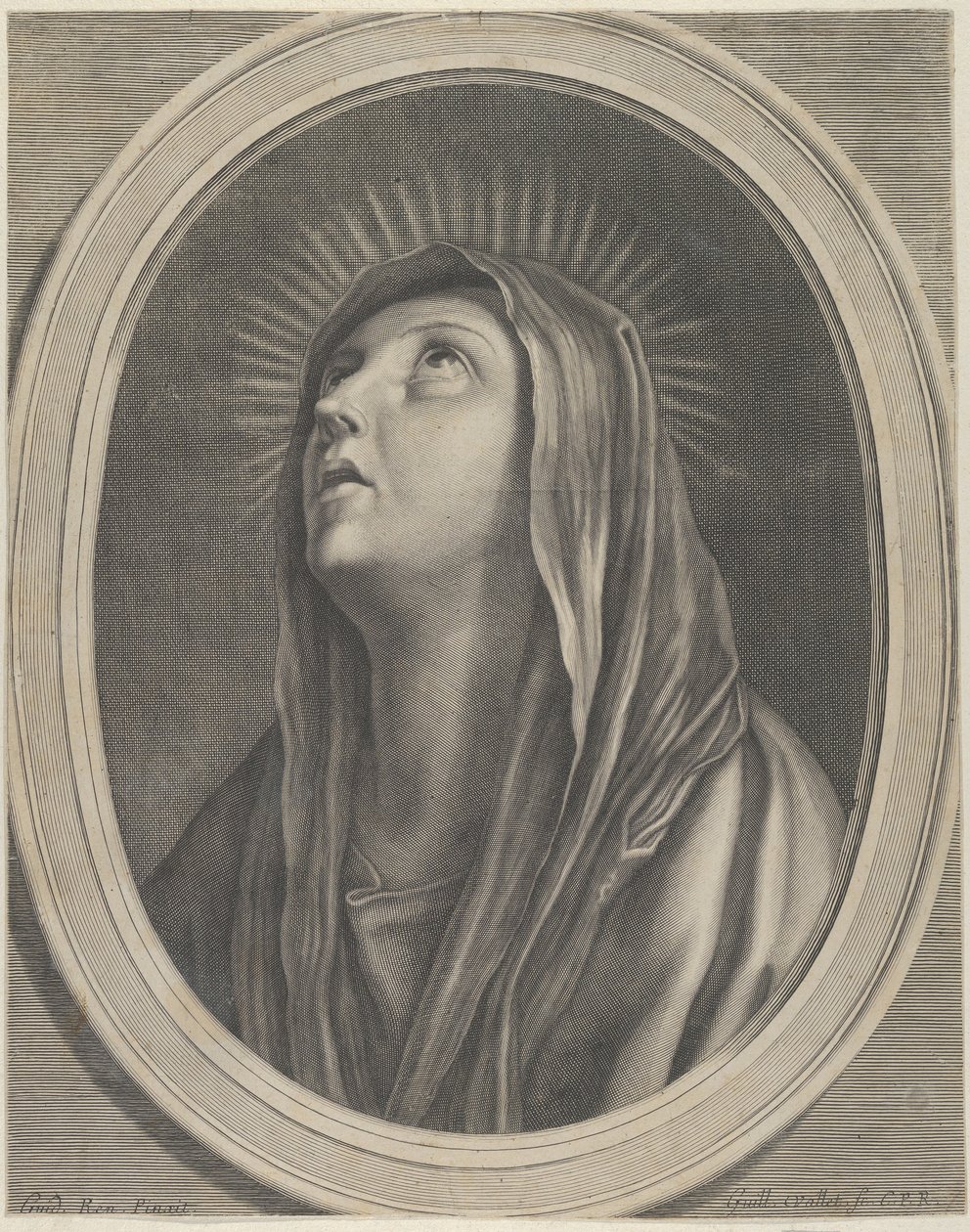 Dziewica patrząca w górę..., ca. 1650-1704. autorstwa Guillaume Vallet