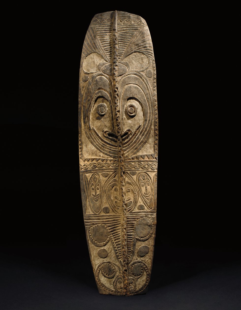 Owalna tarcza East Sepik, Wogamusin lub April River (drewno) autorstwa Guinean New
