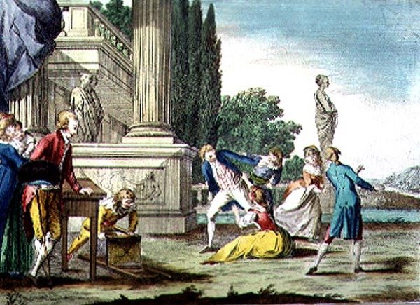 Igrzyska florenckie, Madonna Fruscellina (kolorowy grawerunek) autorstwa Guiseppe Piattoli