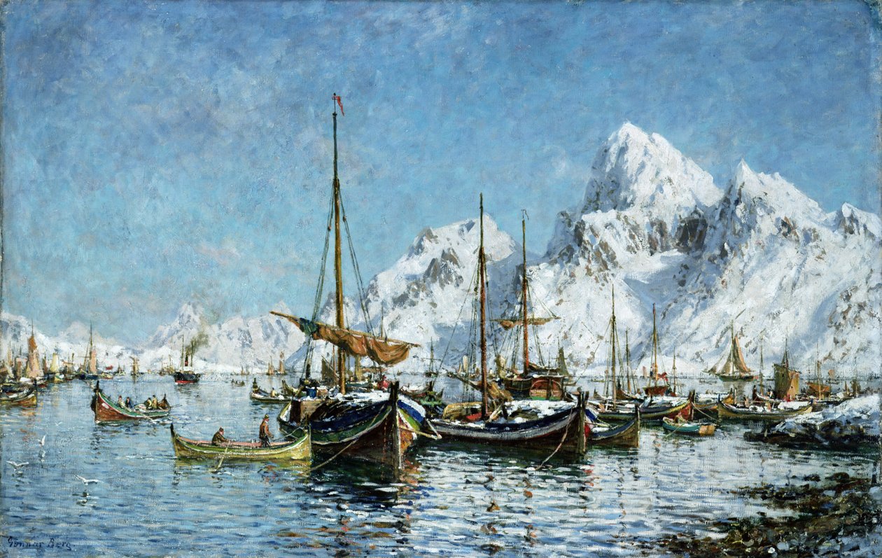 Z portu Solvaer (olej na płótnie) autorstwa Gunnar Berg