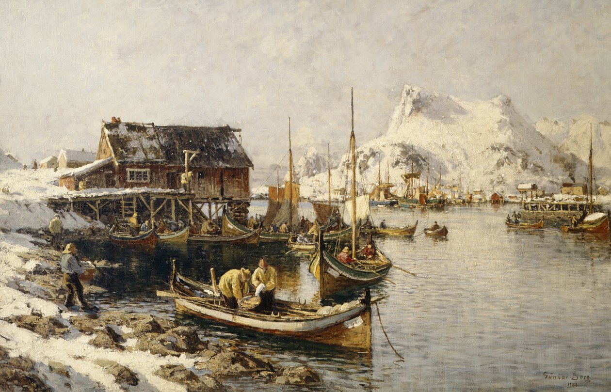 Tjeldbergtind, Lofoty autorstwa Gunnar Berg