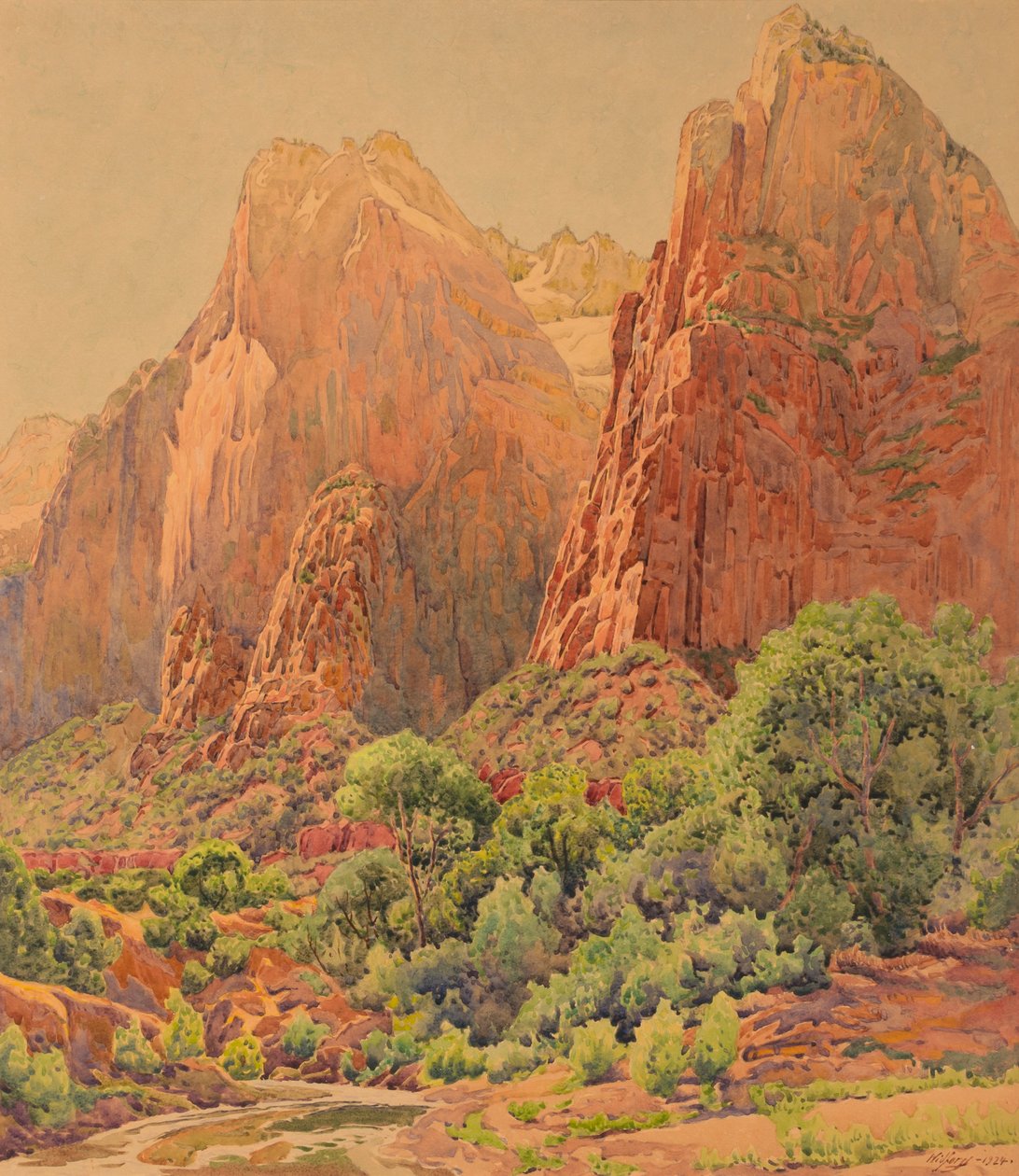 Patriarchowie, Park Narodowy Zion, 1924. autorstwa Gunnar Widforss