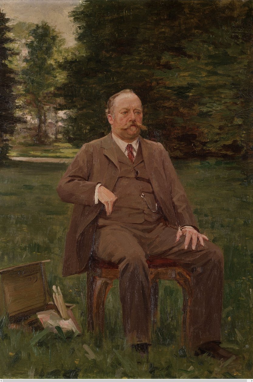 Fernand Scribe w swoim ogrodzie autorstwa Gustaaf Vanaise