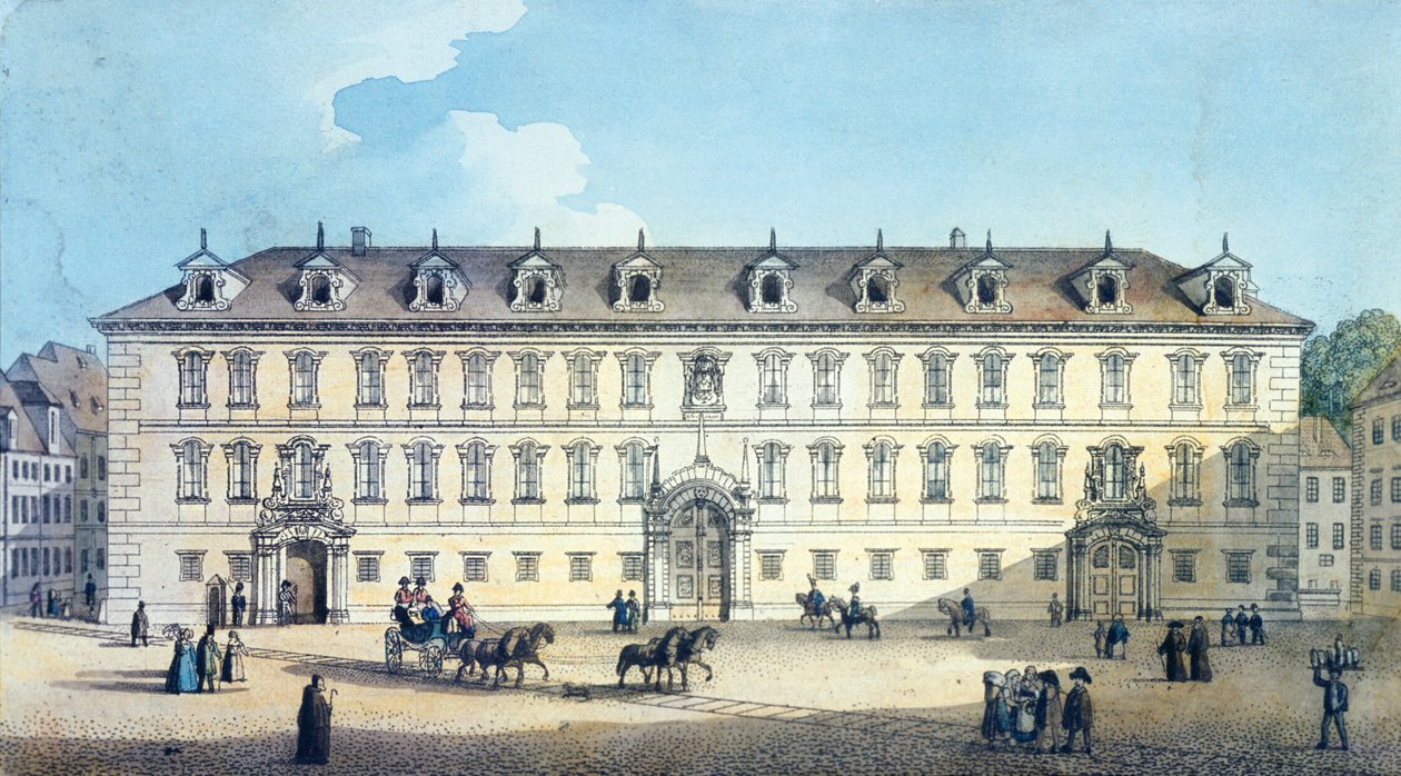 Pałac Wallensteinów, ok. 1830 r. autorstwa Gustav Friedrich Amalius Taubert