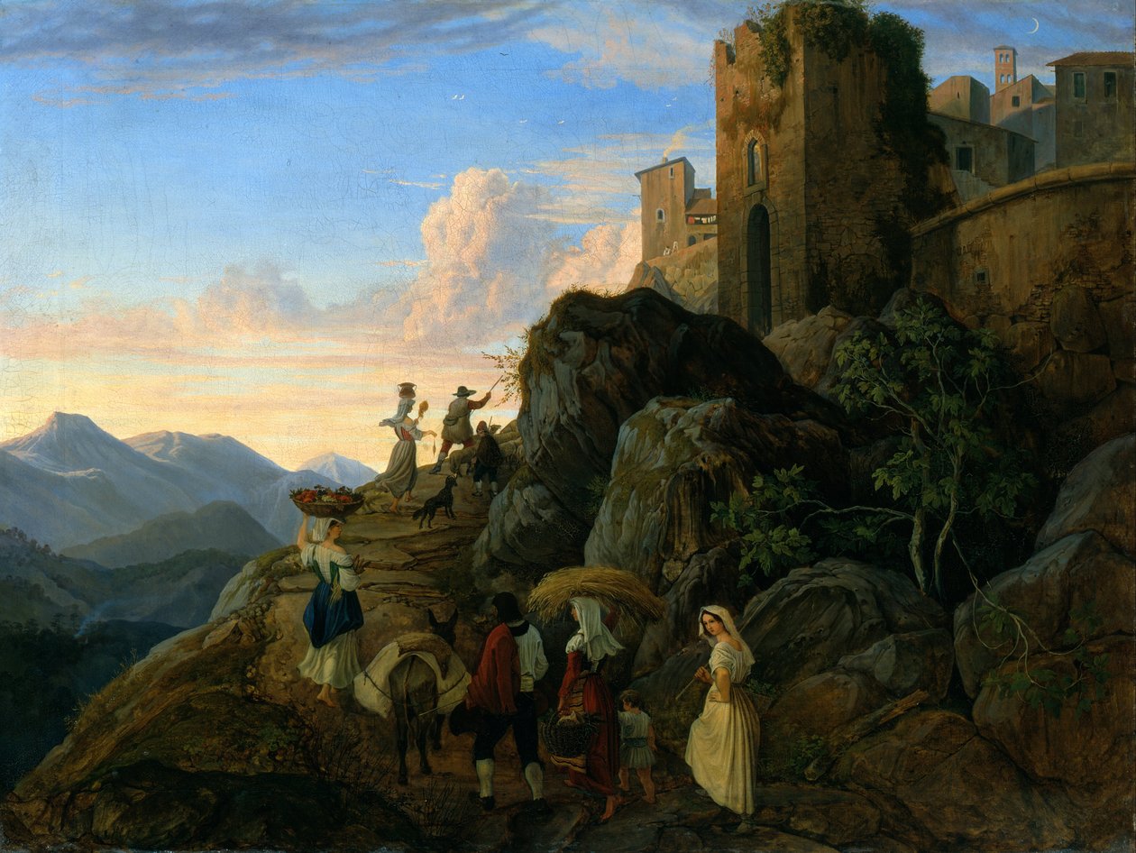 Civitella (wieczór) autorstwa Gustav Karl Ludwig Richter