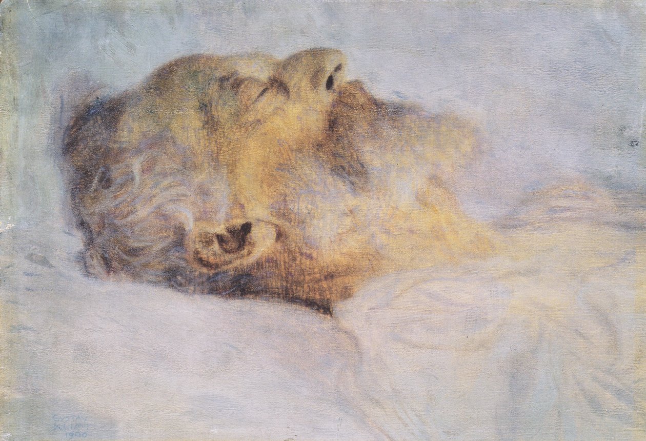 Stary człowiek na łożu śmierci autorstwa Gustav Klimt