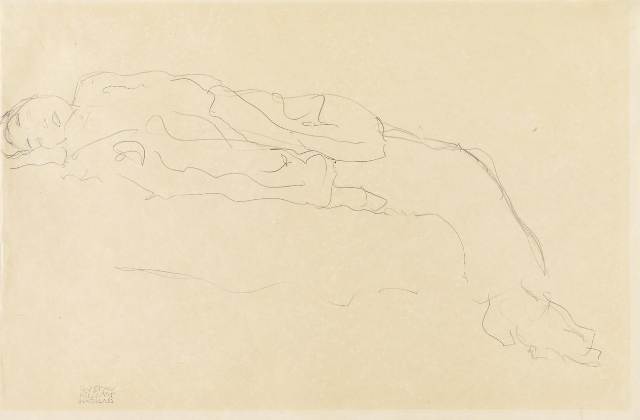 Kobieta leżąca na kanapie autorstwa Gustav Klimt