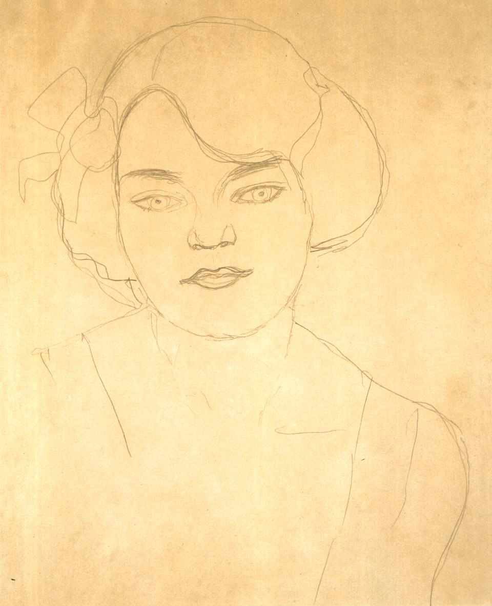 Pół portret dziewczyny zwróconej do przodu autorstwa Gustav Klimt