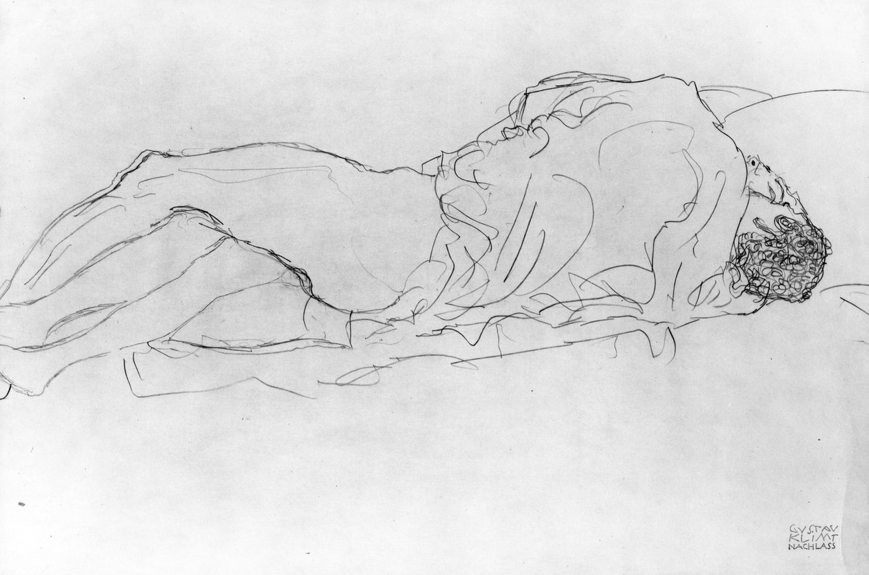 Para w łóżku, ok. 1915 autorstwa Gustav Klimt