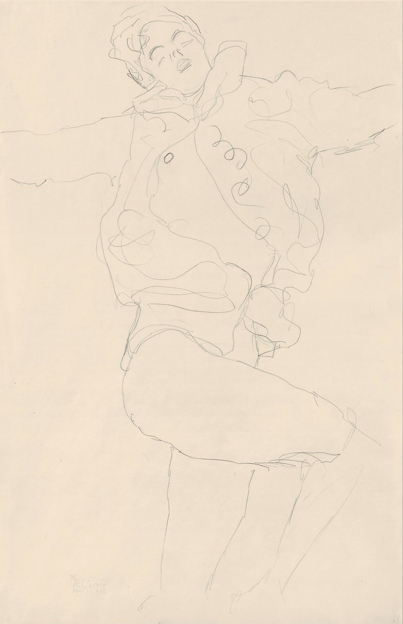 Tańcząca kobieta w pelerynie autorstwa Gustav Klimt