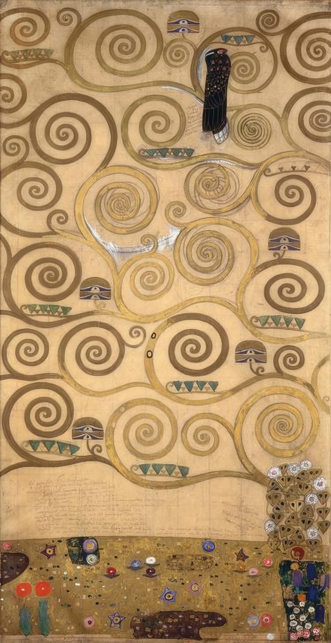 Drzewo życia (lewa część wewnętrzna) autorstwa Gustav Klimt