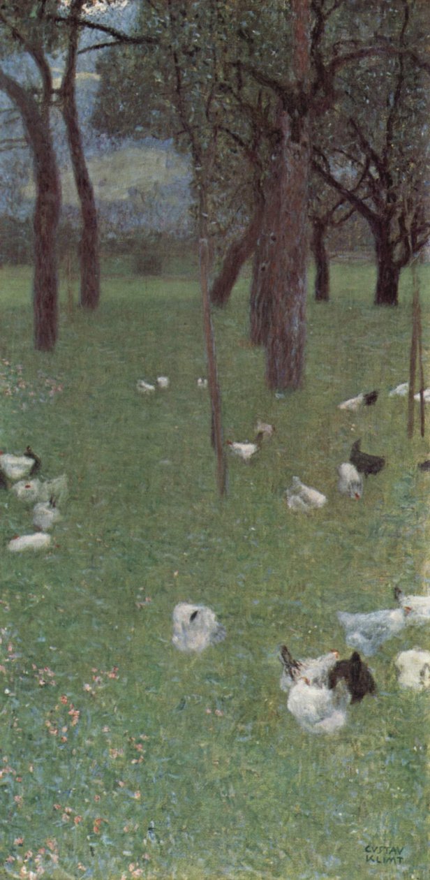 Ogród z kurczakami w St. Agatha autorstwa Gustav Klimt