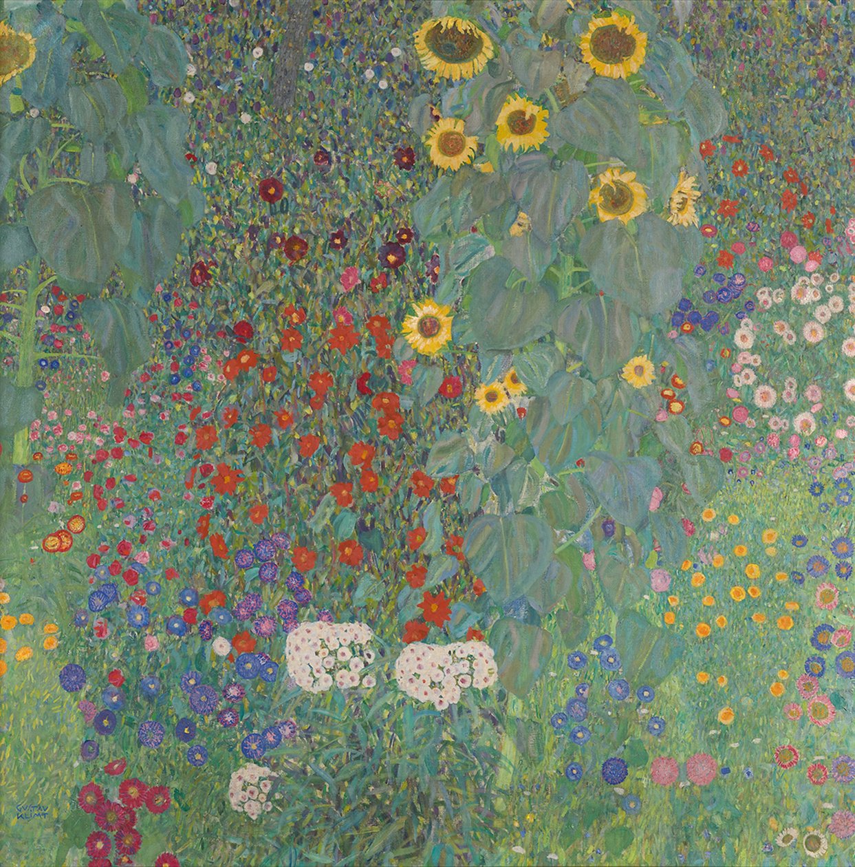 Ogród ze słonecznikami na wsi autorstwa Gustav Klimt