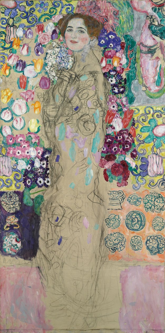 Portret Ria Munk III (niedokończony 1917-18) autorstwa Gustav Klimt