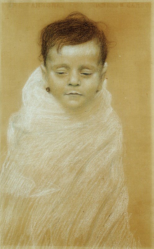 Portret zmarłego artysty autorstwa Gustav Klimt