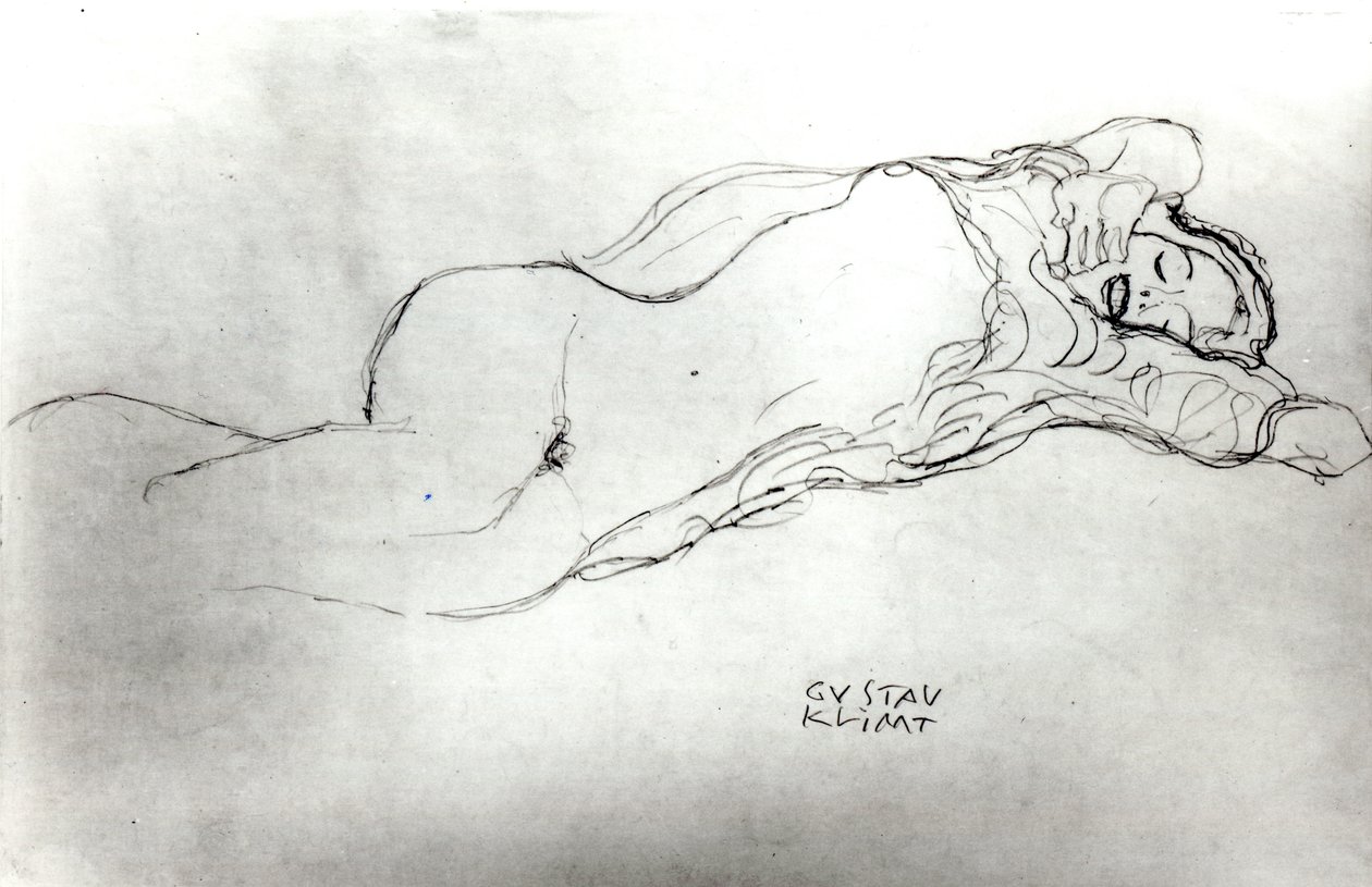 Kobieta leżąca, ok. 1914 autorstwa Gustav Klimt