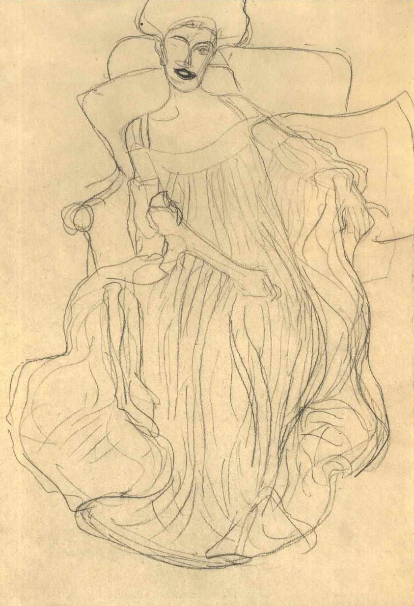 Siedzi z przodu 001 autorstwa Gustav Klimt