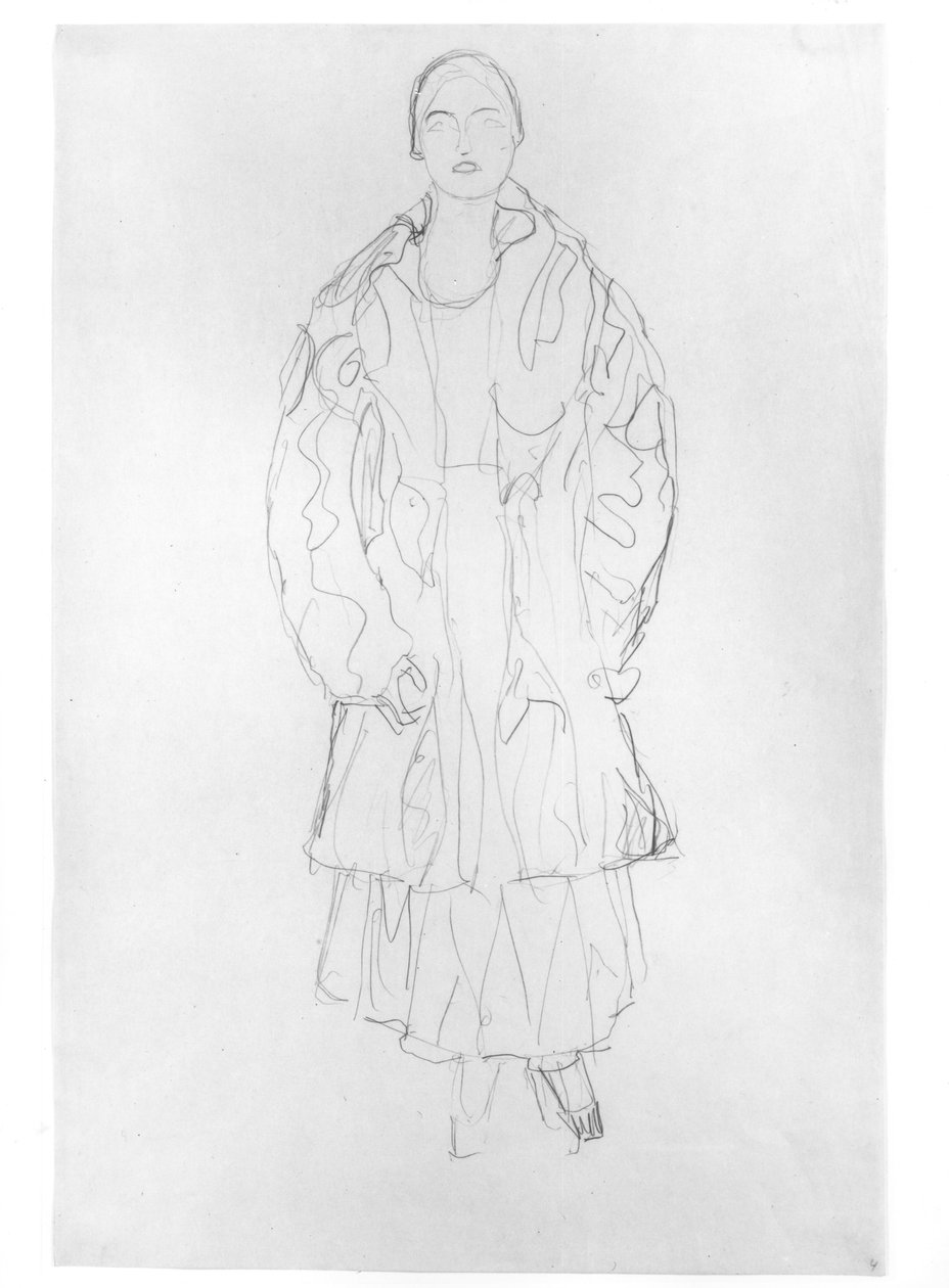 Stojąca kobieta w płaszczu, 1916 autorstwa Gustav Klimt