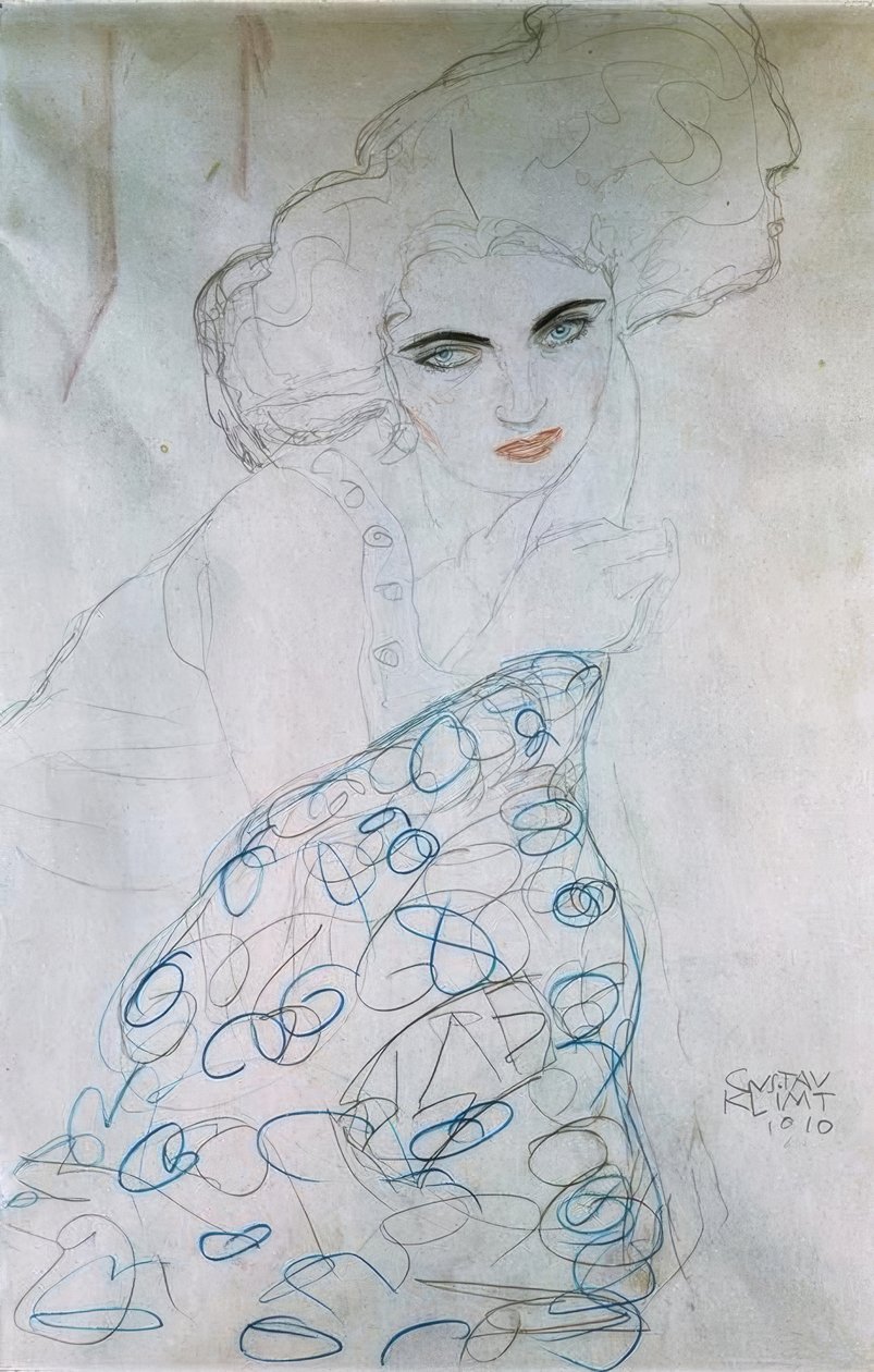 Studium do portretu kobiety autorstwa Gustav Klimt
