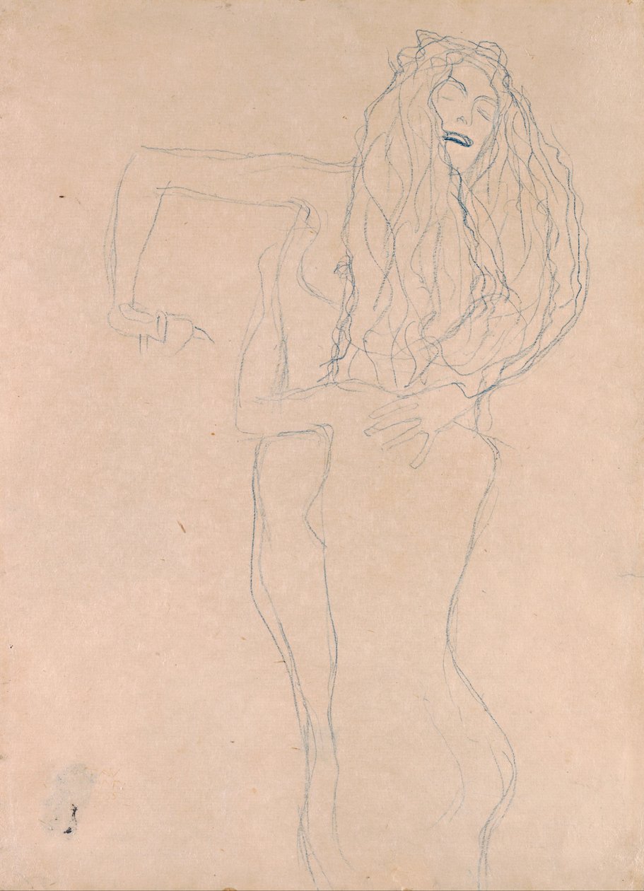 Dwie nagie kobiety w objęciach (Ver Sacrum) autorstwa Gustav Klimt