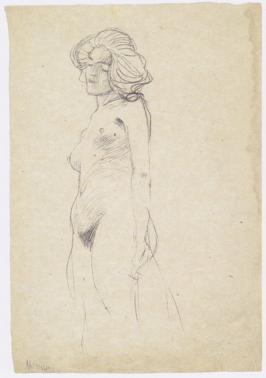 Akt kobiecy po lewej stronie autorstwa Gustav Klimt