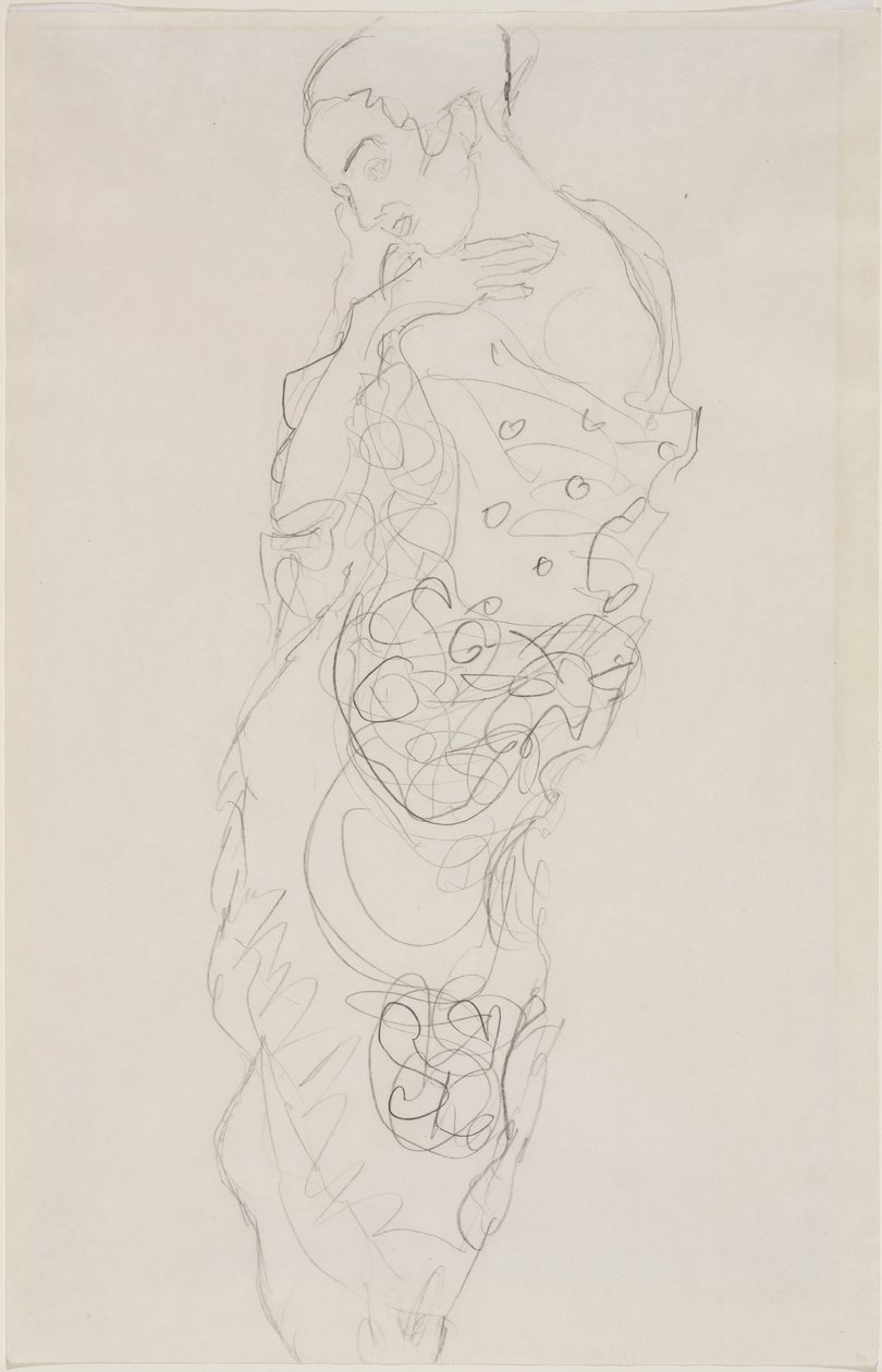 Kobieta w kimonie, lewe ramię nagie autorstwa Gustav Klimt