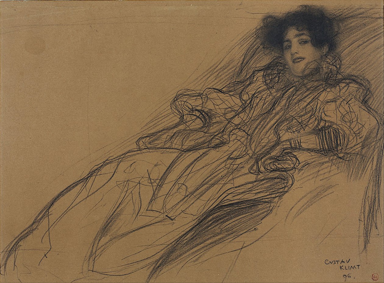 Młoda kobieta w fotelu autorstwa Gustav Klimt