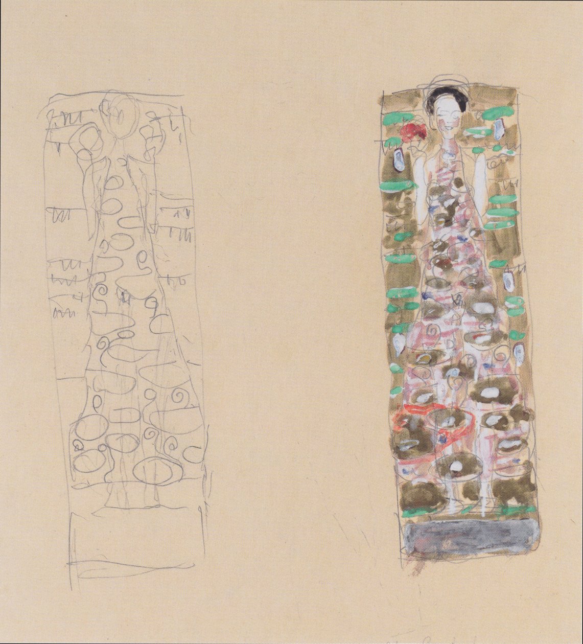 Dwa projekty na biżuterię dla Otto Wagnera autorstwa Gustav Klimt
