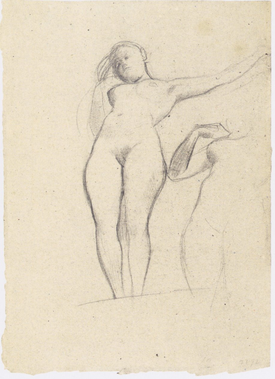 Dwa studia aktu stojącego po lewej stronie autorstwa Gustav Klimt
