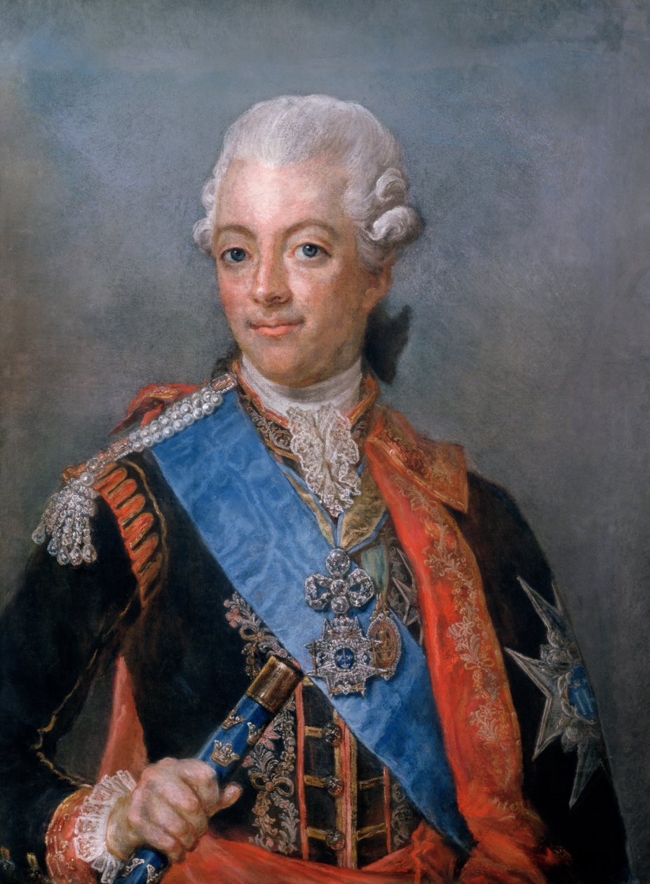 Król Gustaw III (1746-92) Szwecji (pastel) autorstwa Gustaf Lundberg