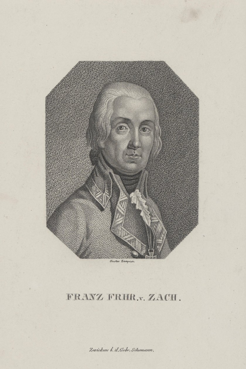 Franz Frhr. v. Zach. Ścieg kropkowany autorstwa Gustav Zumpe