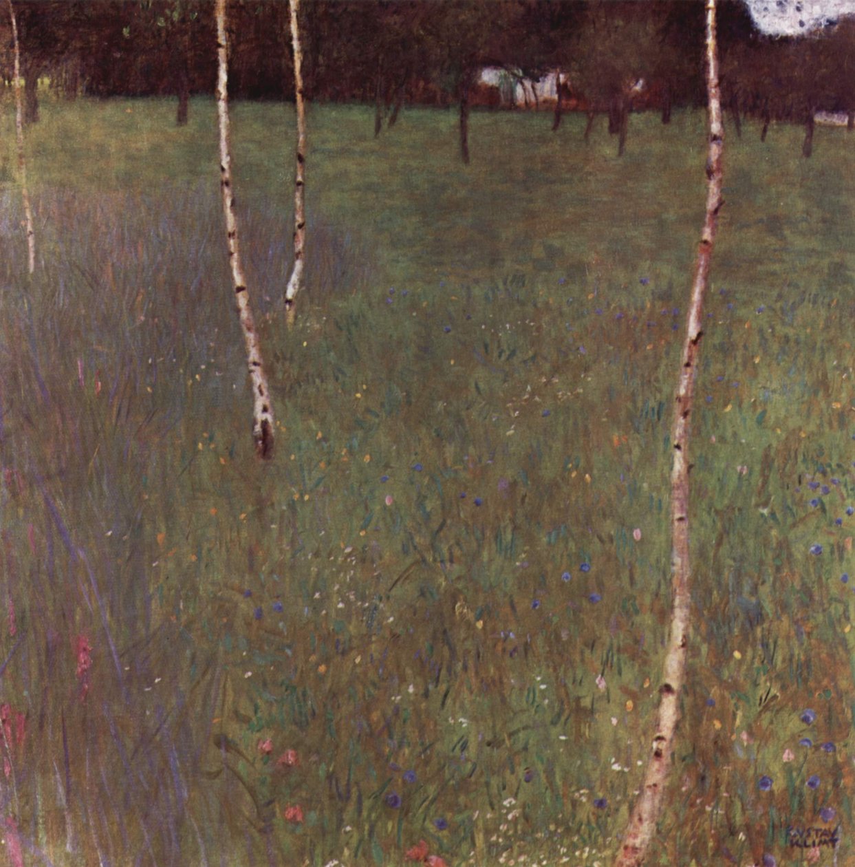 Dom wiejski z brzozami autorstwa Gustav Klimt