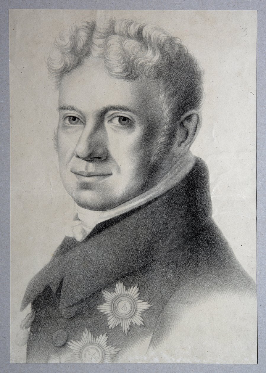 Portret księcia Grigorija Aleksandrowicza Stroganowa 1770-1857, lata 20. XIX wieku autorstwa Gustav Adolf Hippius