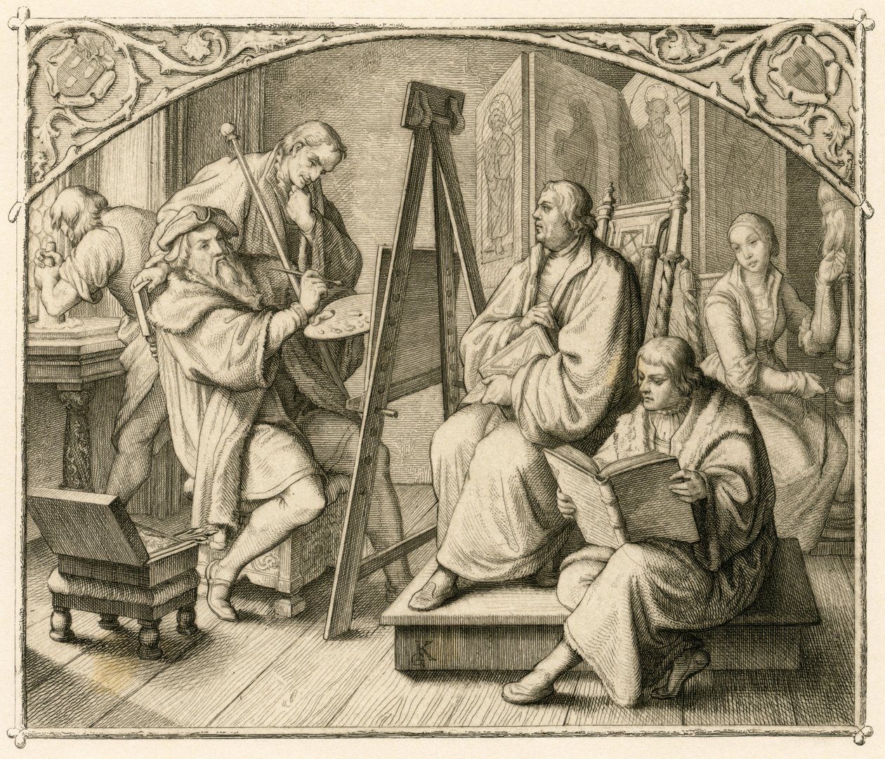 Luter namalowany przez Lucasa Cranacha Anciena (1472-1553) autorstwa Gustav Ferdinand Leopold Konig