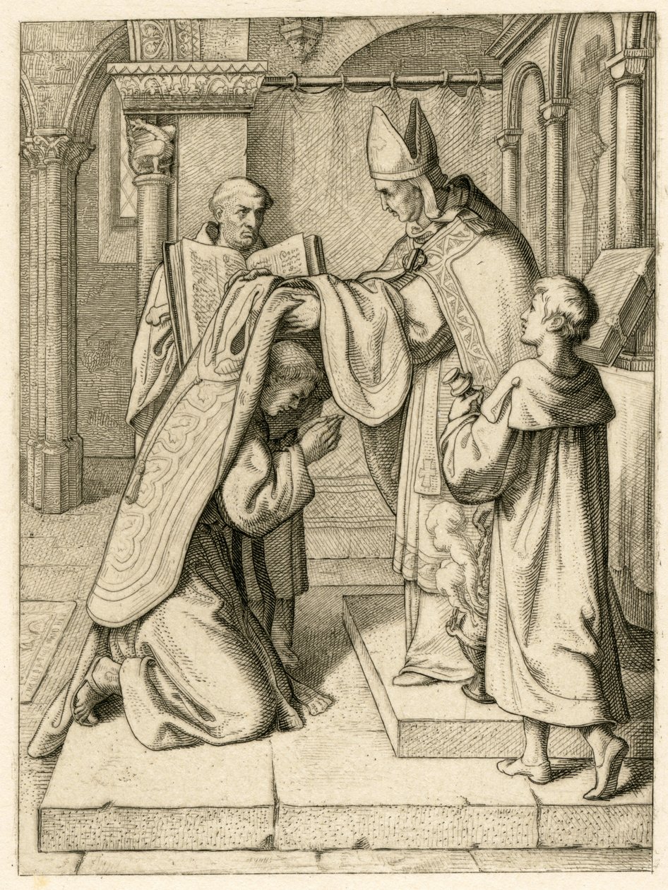 Marcin Luter zostaje wyświęcony na kapłana autorstwa Gustav Ferdinand Leopold Konig