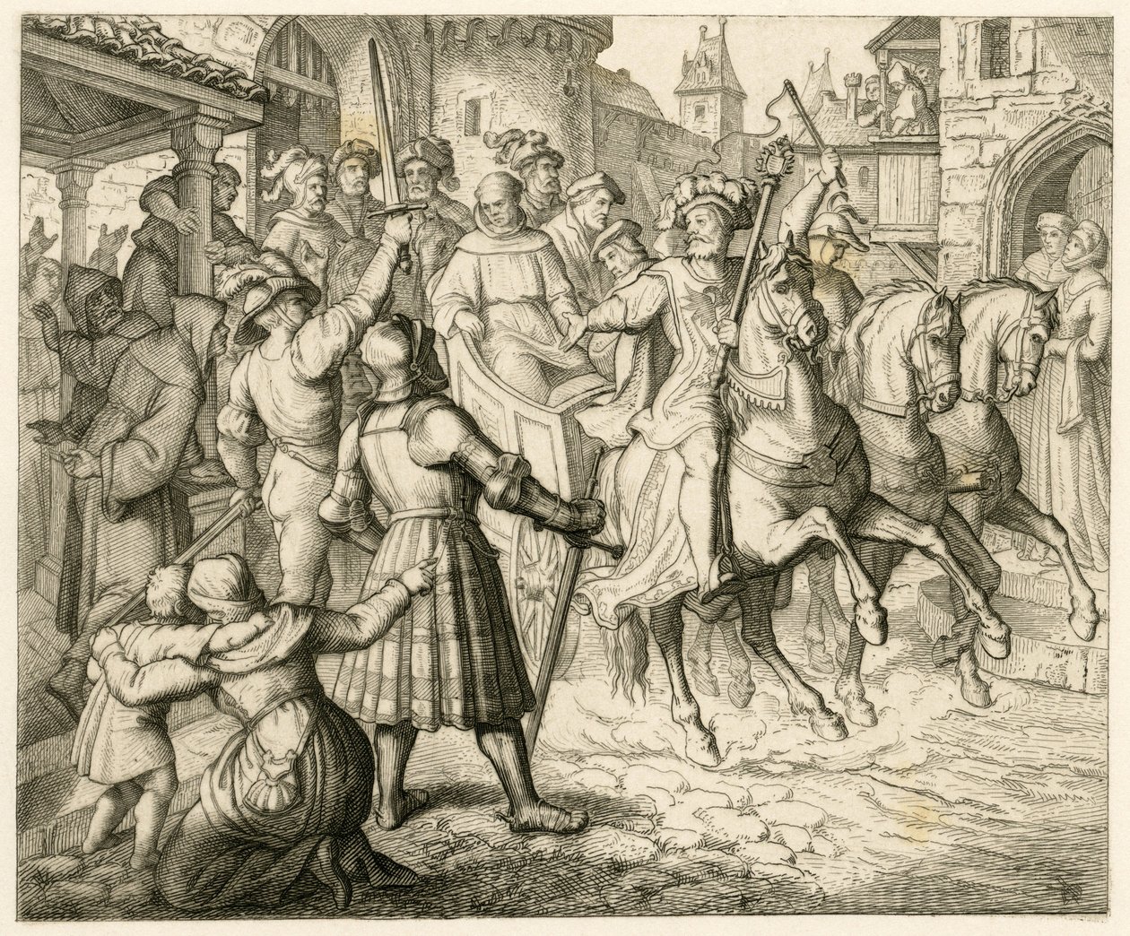 Przyjęcie Marcina Lutra w Wormacji autorstwa Gustav Ferdinand Leopold Konig