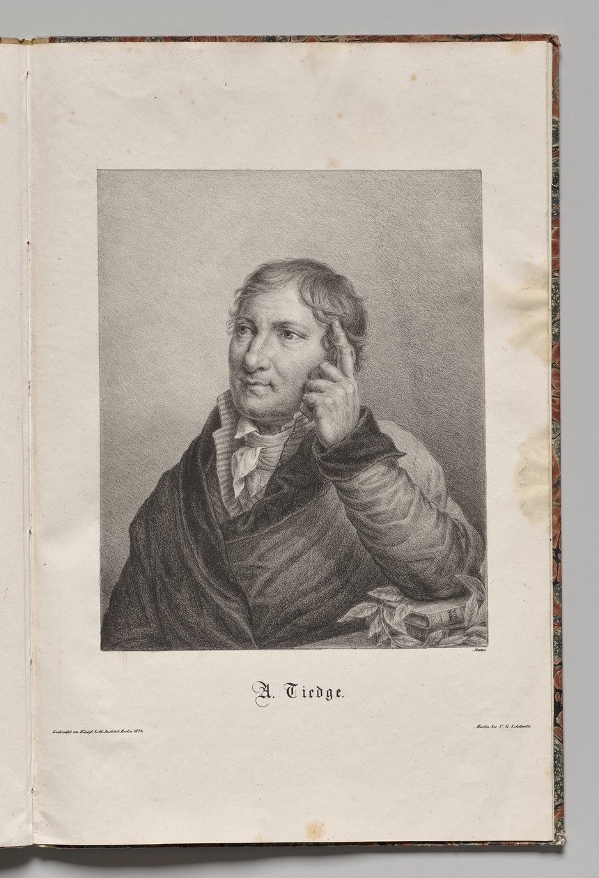 Znani niemieccy autorzy: Portret Chrisopha Augusta Tiedgea autorstwa Gustav Karl Friedrich Luderitz