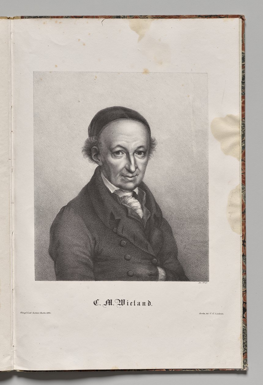 Znani niemieccy autorzy: Portret Christophera Martina Wielanda autorstwa Gustav Karl Friedrich Luderitz