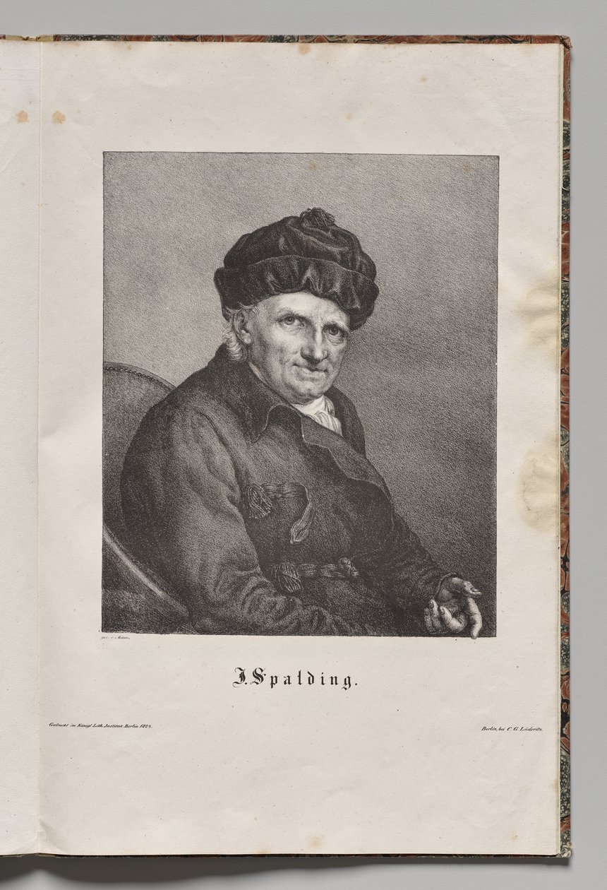 Znani niemieccy autorzy: Portret Johanna Joachima Spaldinga autorstwa Gustav Karl Friedrich Luderitz