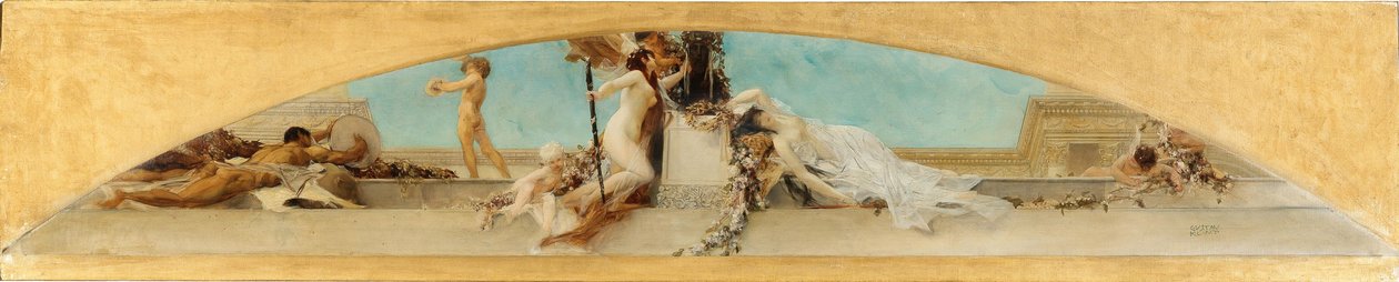 Ołtarz Dionizosa. Studium malarstwa sufitowego w Burgtheater, Wiedeń, 1886. autorstwa Gustav Klimt