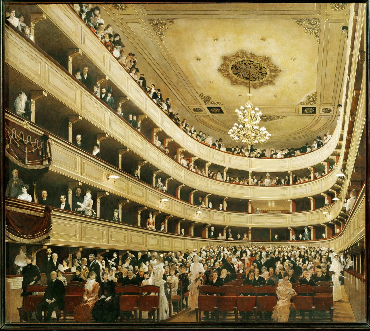 Audytorium w "Altes Burgtheater", starym teatrze dworskim autorstwa Gustav Klimt